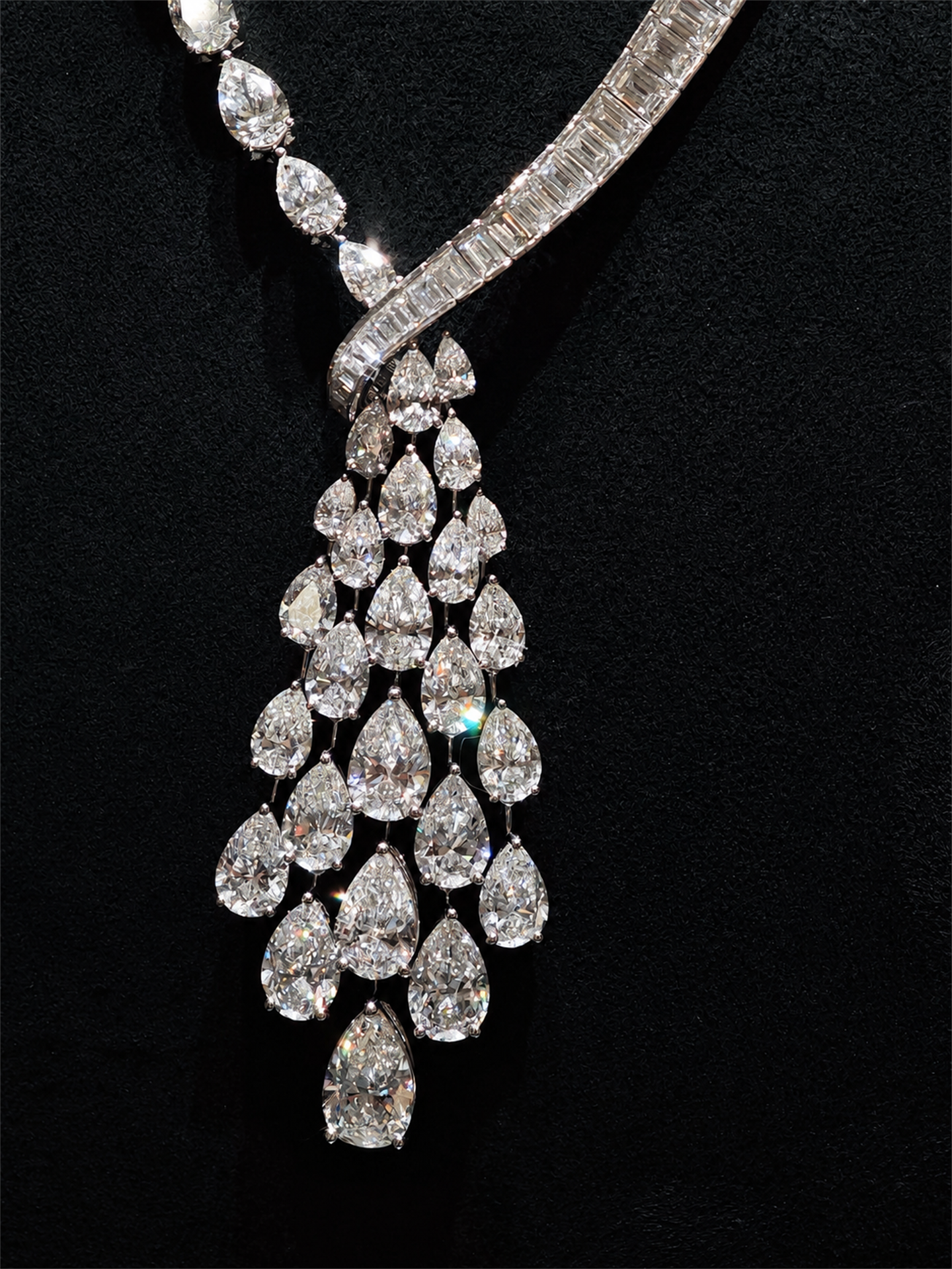 Graff High Jewelry Asymmetric Pear-Shape Diamond Necklace