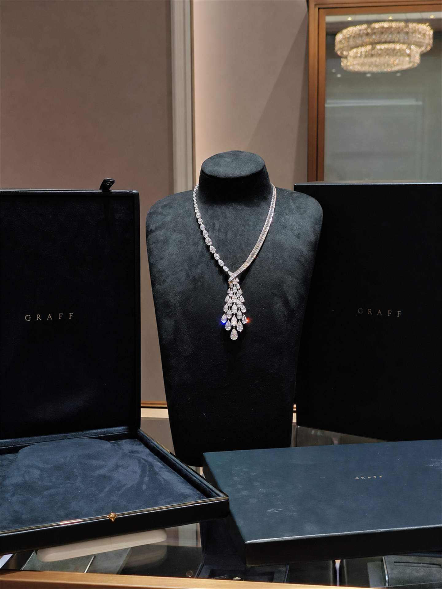 Graff High Jewelry Asymmetric Pear-Shape Diamond Necklace