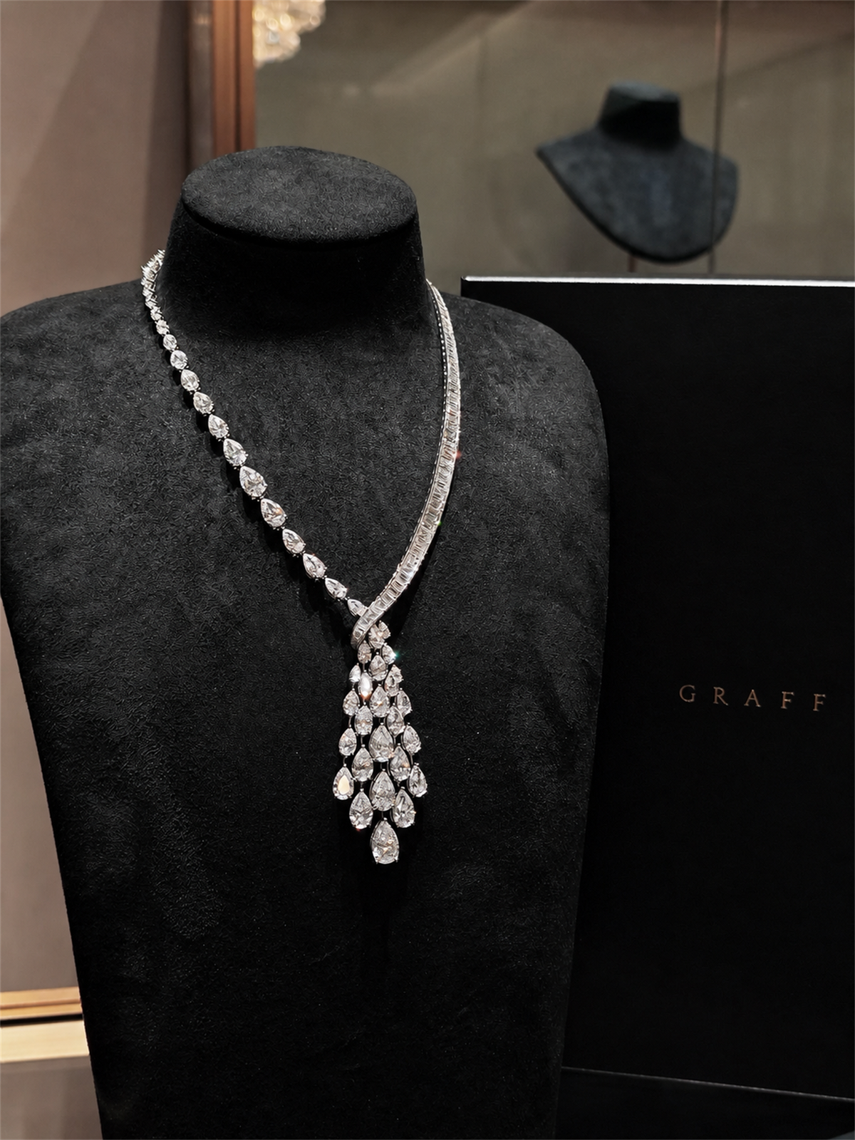 Graff High Jewelry Asymmetric Pear-Shape Diamond Necklace