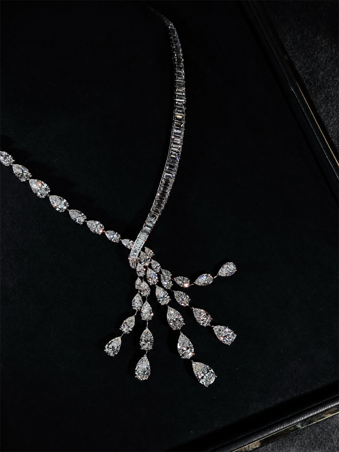 Graff High Jewelry Asymmetric Pear-Shape Diamond Necklace