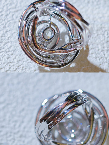 Underside and hallmarks of the CHANEL oval diamond spiral ring