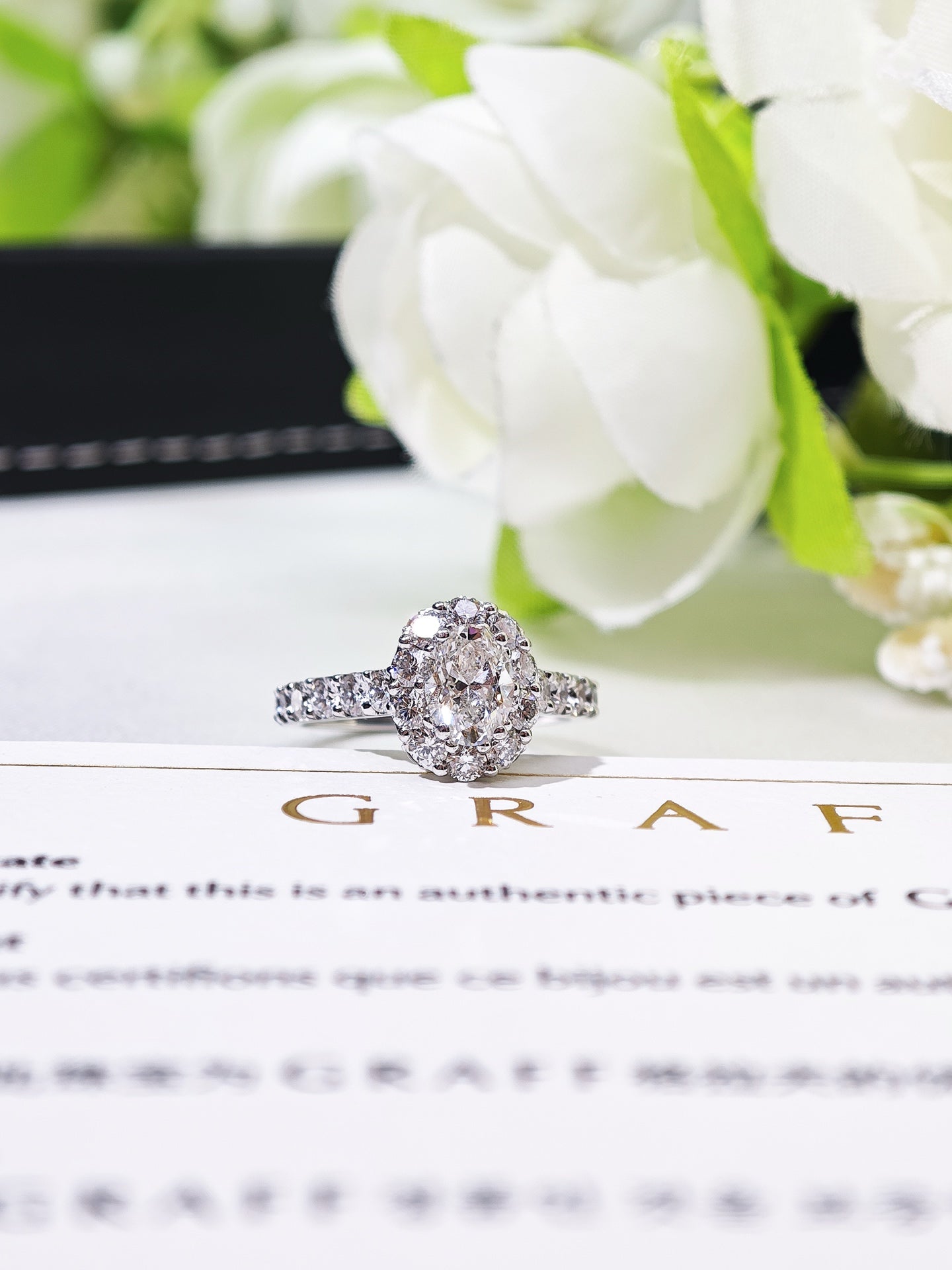 Graff Icon Oval Halo Diamond Ring, 0.70 ct