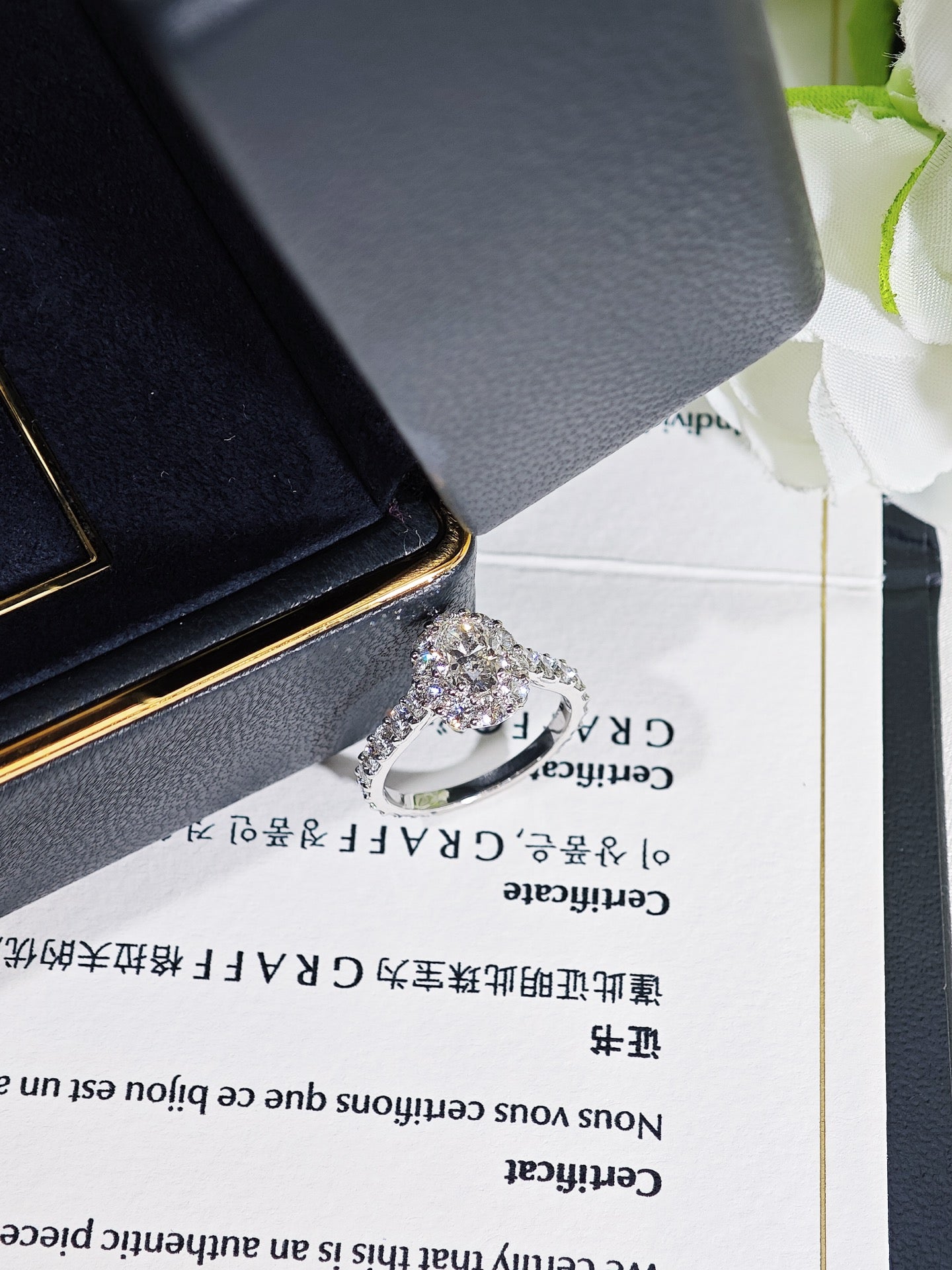 Graff Icon Oval Halo Diamond Ring, 0.70 ct