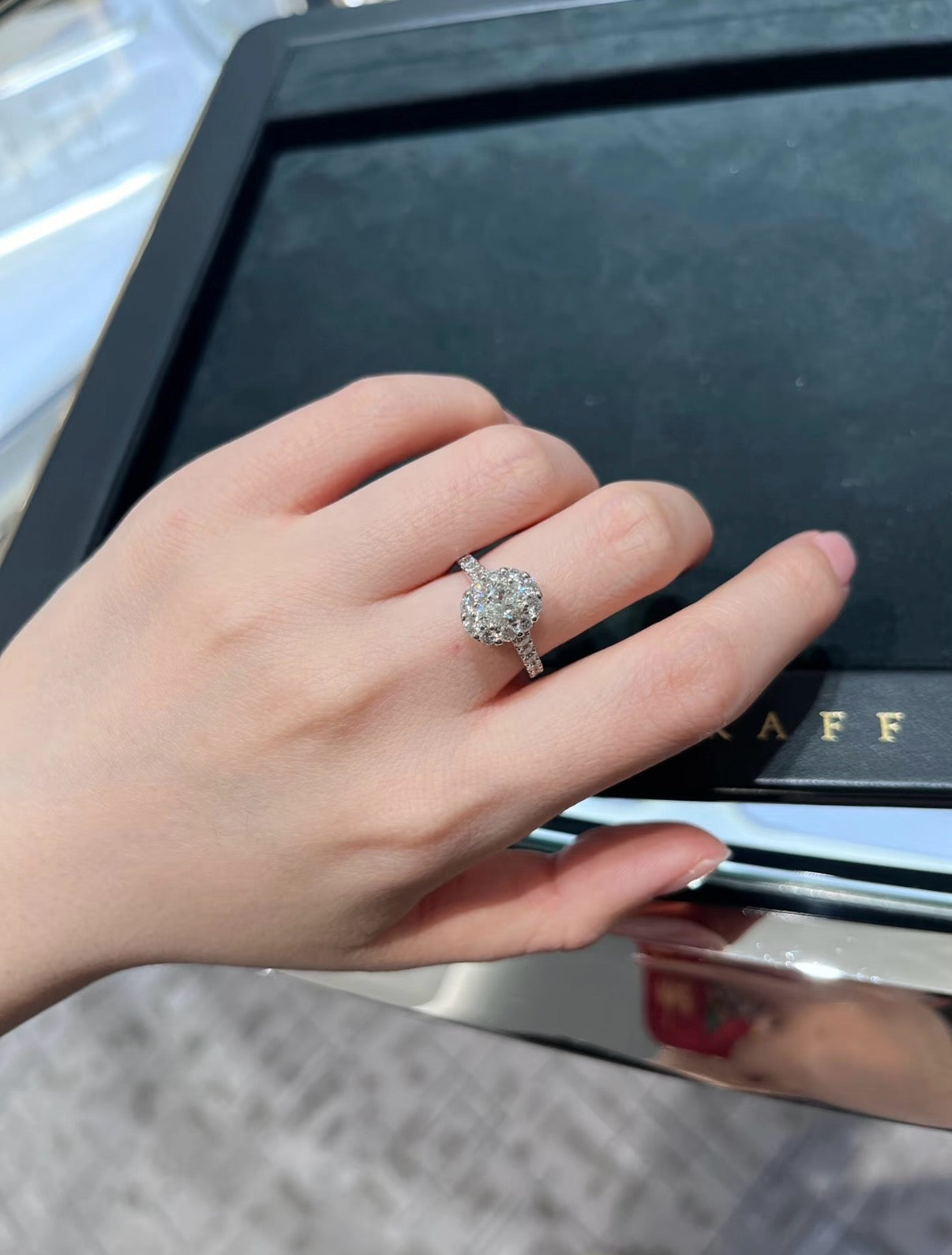 Graff Icon Oval Halo Diamond Ring, 0.70 ct