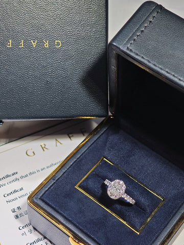 Graff Icon Oval Halo Diamond Ring, 0.70 ct