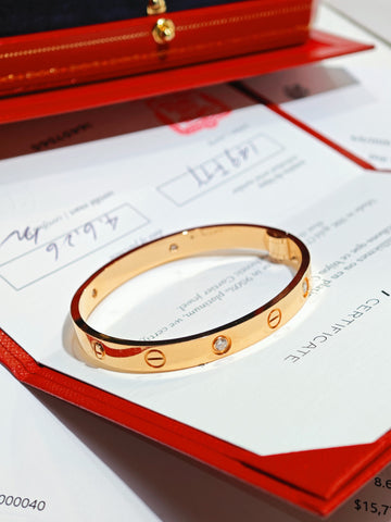 Cartier LOVE Bracelet, Classic Model, 4 Diamonds
