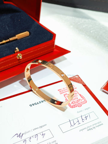 Cartier LOVE Bracelet, Classic Model, 4 Diamonds