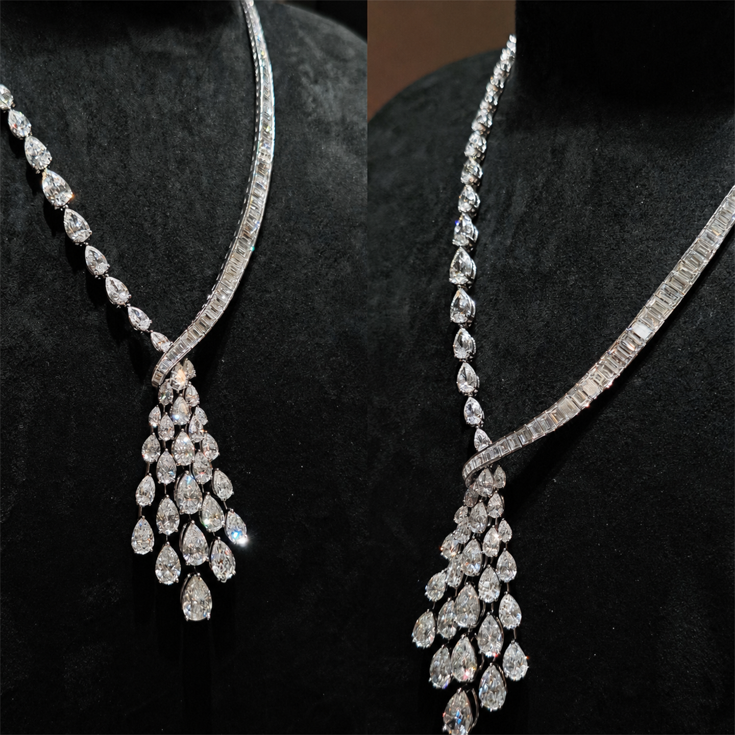 Graff High Jewelry Asymmetric Pear-Shape Diamond Necklace