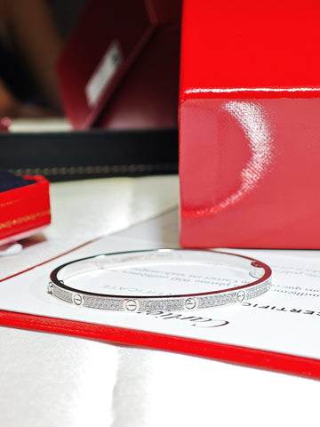 Cartier LOVE Collection Diamond-Paved Bracelet in 18K White Gold