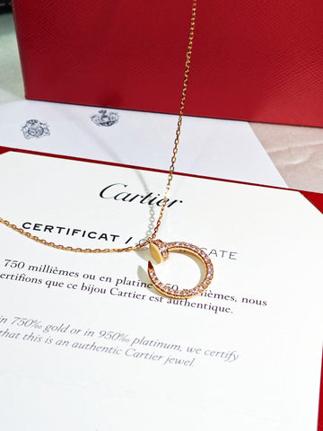 Cartier Juste un Clou Diamond-Paved Necklace in 18K Rose Gold