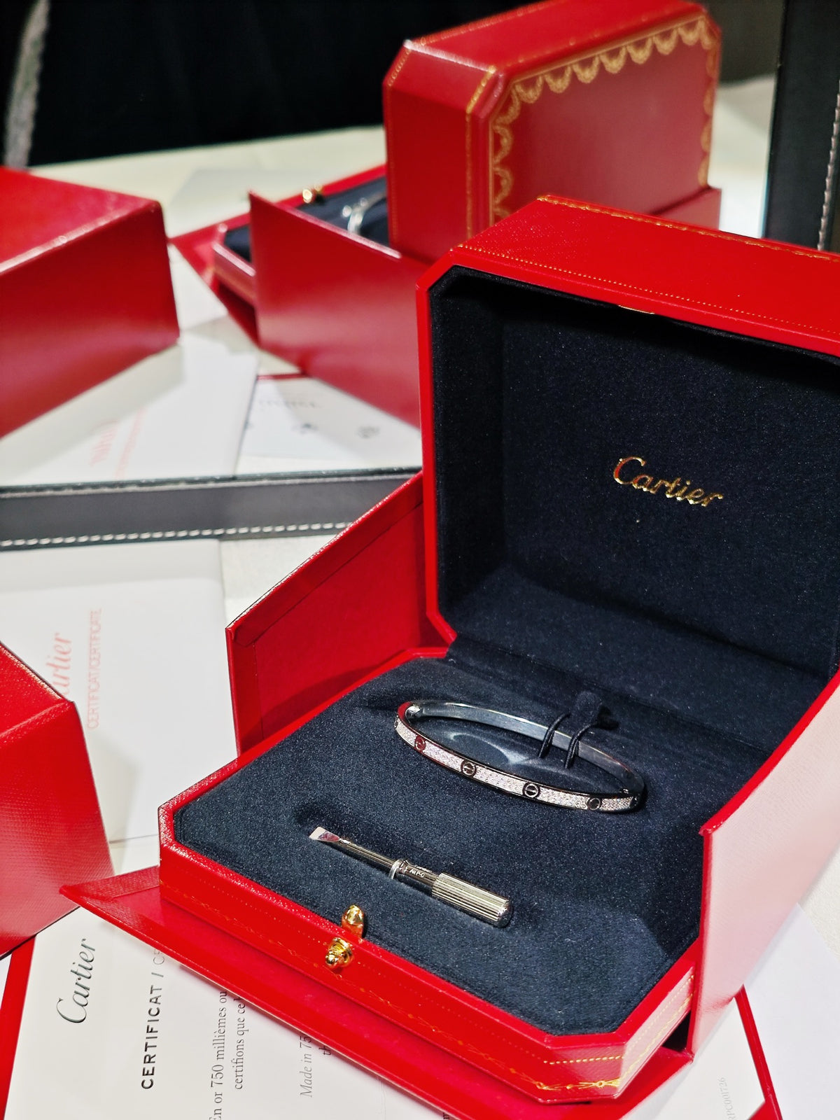 Cartier LOVE Collection Diamond-Paved Bracelet in 18K White Gold