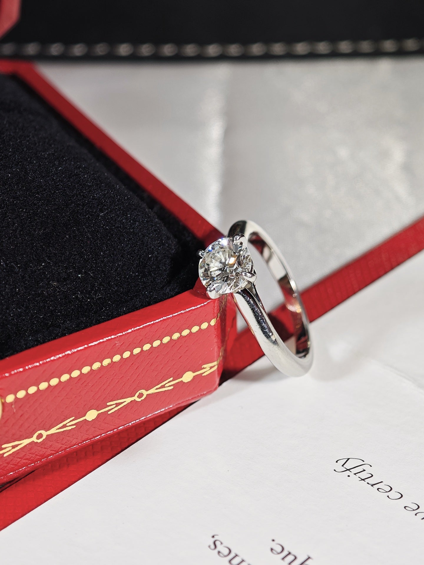 Cartier 1895 Solitaire Diamond Ring with Four-Prong Setting in Platinum