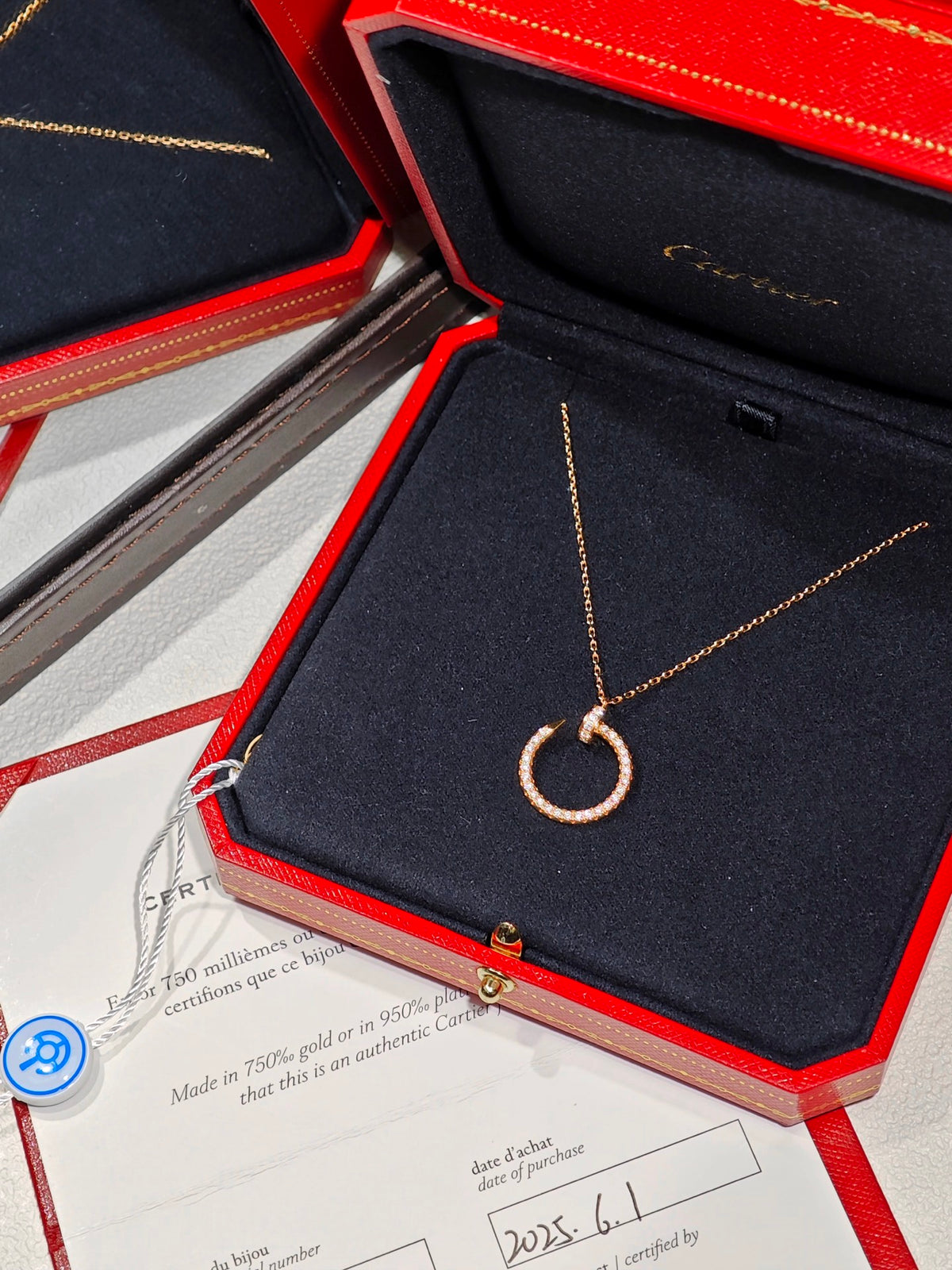 Cartier Juste un Clou Diamond-Paved Necklace in 18K Rose Gold