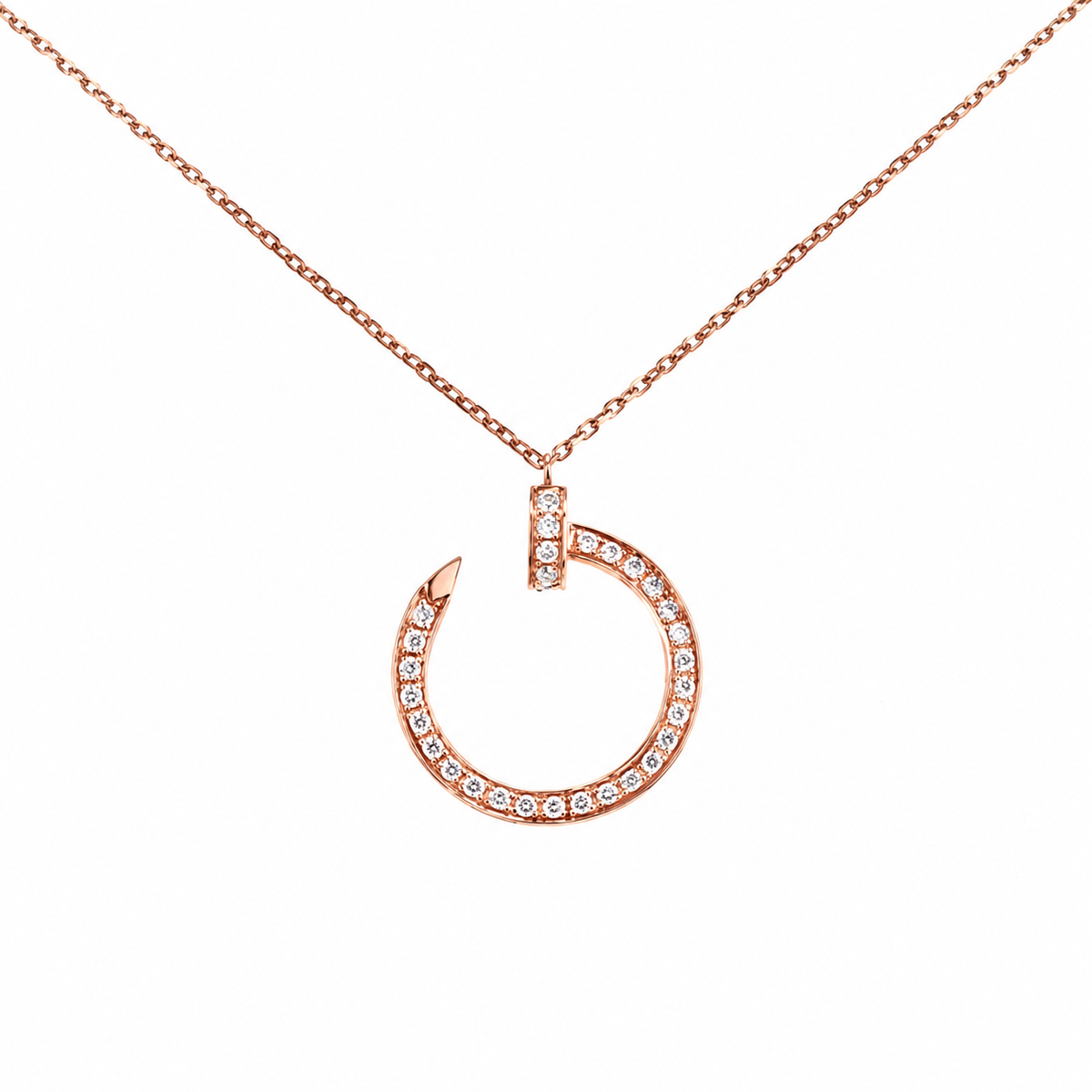 Cartier Juste un Clou Diamond-Paved Necklace in 18K Rose Gold