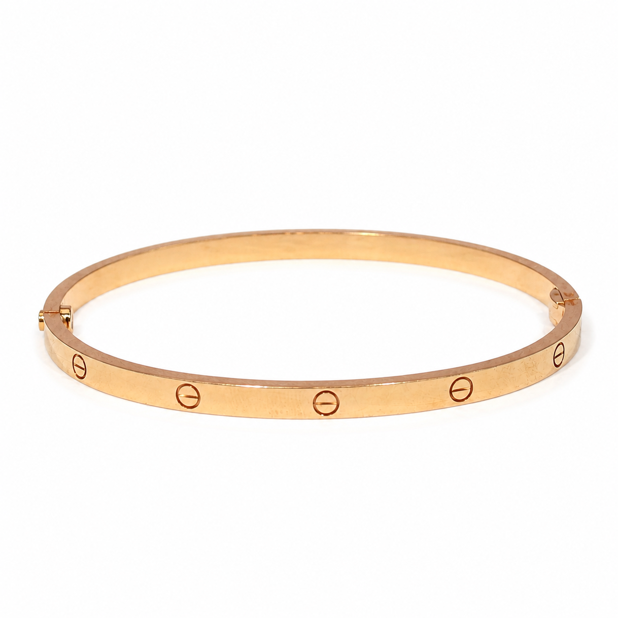 Cartier LOVE Bracelet, Small Model in 18K rose gold on a white background