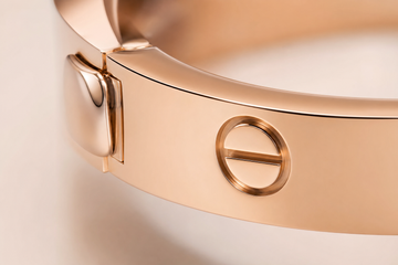 Cartier Love Bracelet rose gold screw and hinge detail