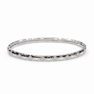 CHANEL COCO CRUSH mini diamond bracelet in 18K white gold on a neutral white background