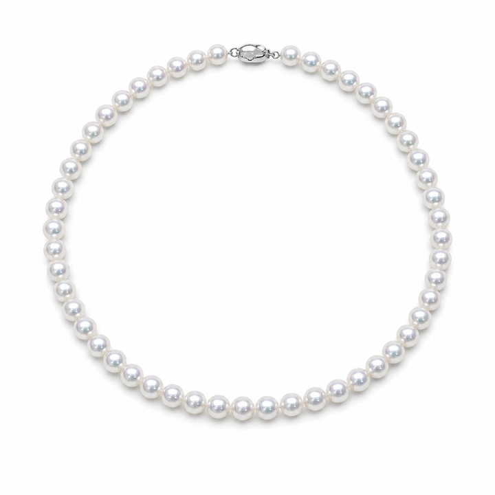 Akoya Hanadama Pearl Necklace, 8.0–8.5 mm