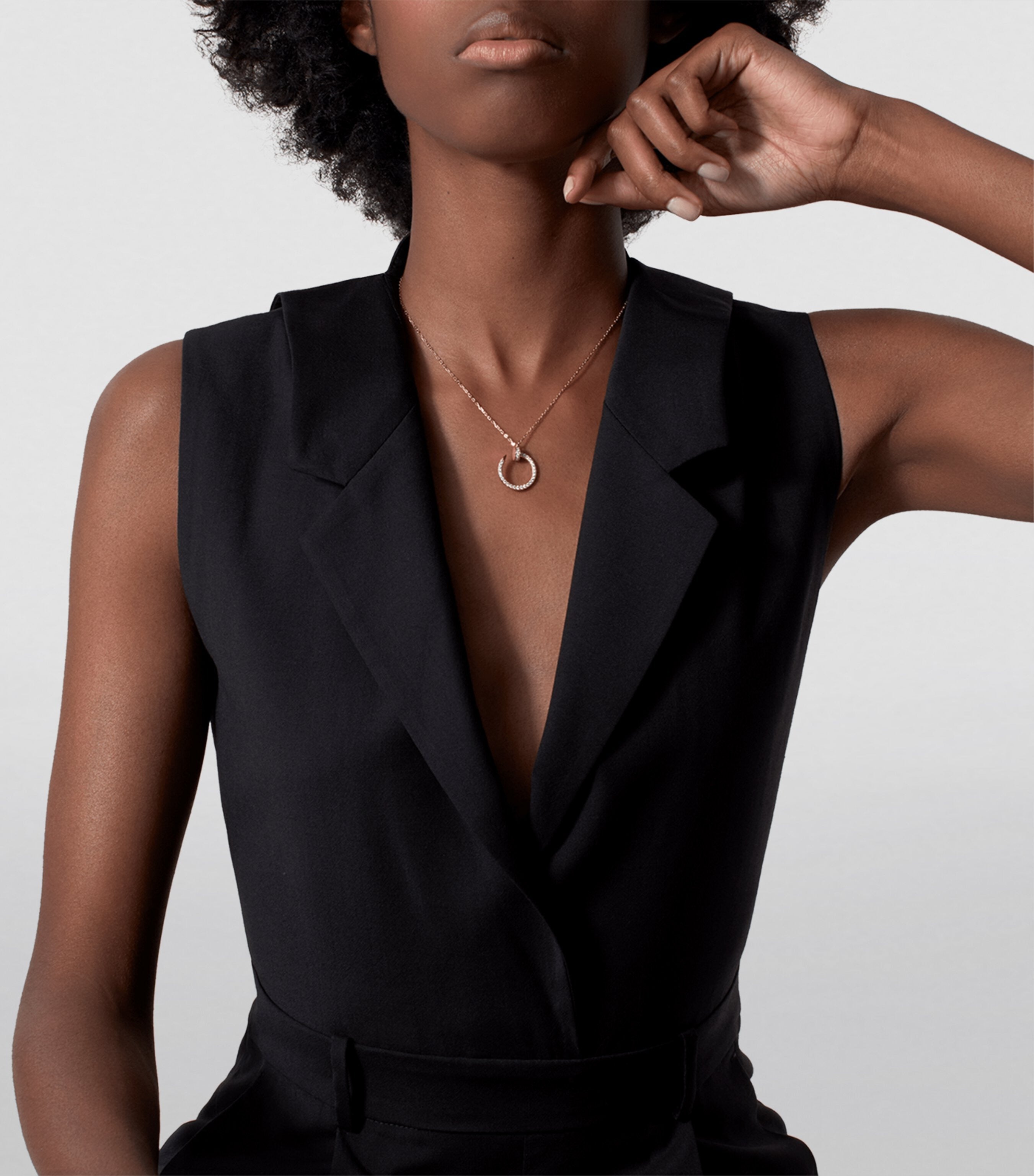 Cartier Juste un Clou Diamond-Paved Necklace in 18K Rose Gold