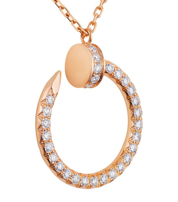 Cartier Juste un Clou Diamond-Paved Necklace in 18K Rose Gold