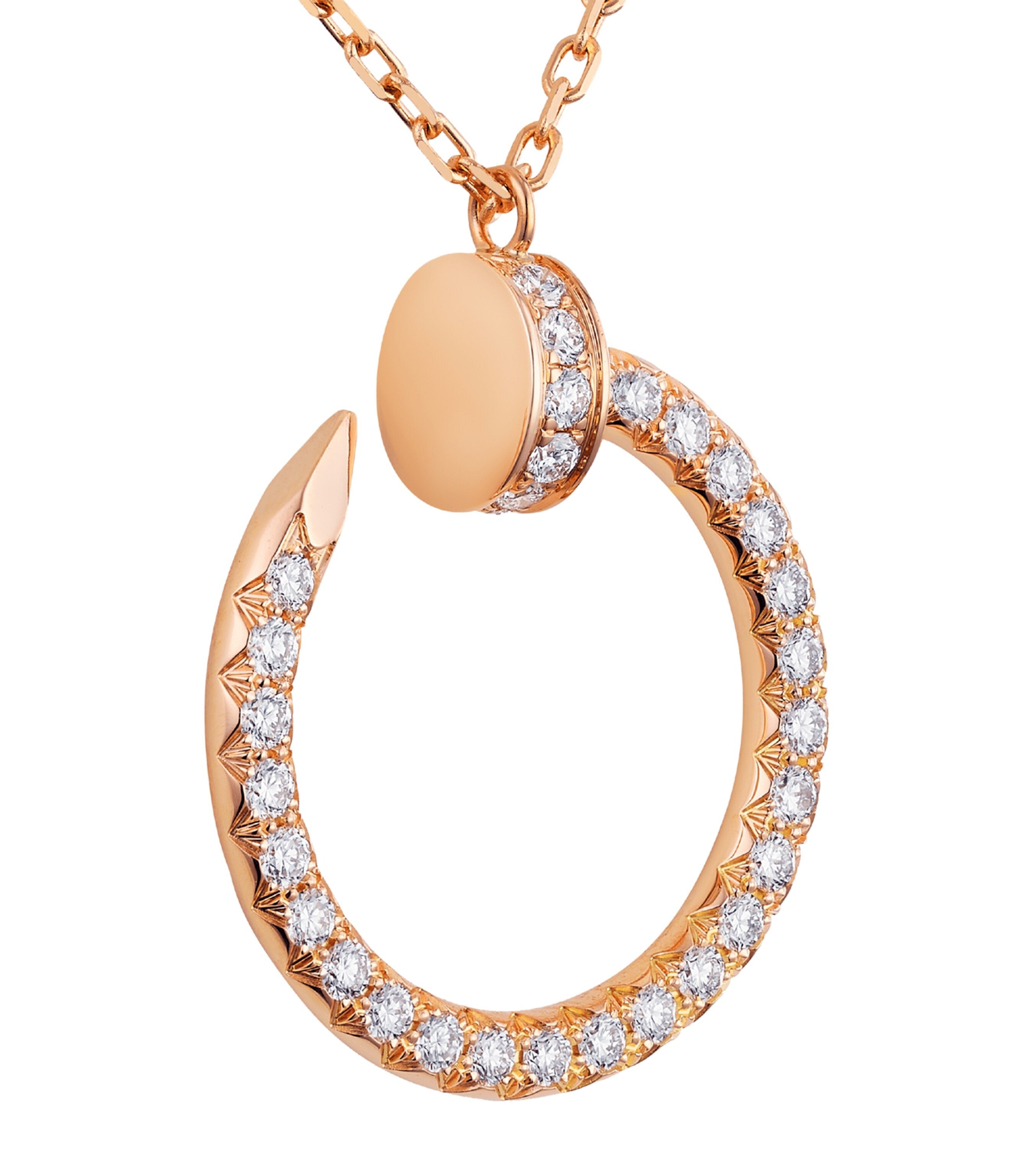 Cartier Juste un Clou Diamond-Paved Necklace in 18K Rose Gold