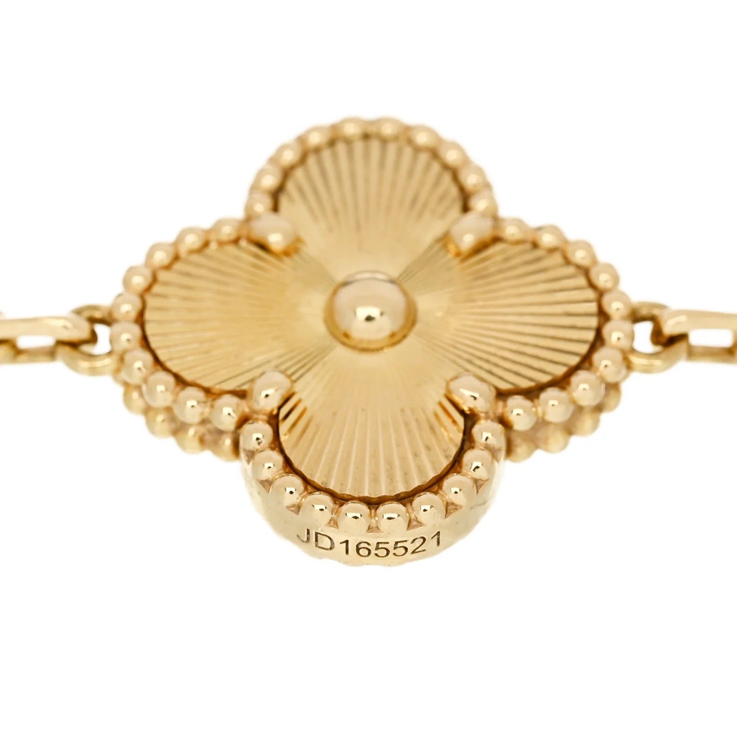 Van Cleef & Arpels Vintage Alhambra 5-Motif Guilloché Bracelet in 18K Yellow Gold