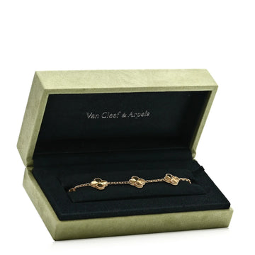 Van Cleef & Arpels Vintage Alhambra 5-Motif Guilloché Bracelet in 18K Yellow Gold