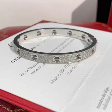 Cartier LOVE Collection Diamond-Paved Bracelet in 18K White Gold