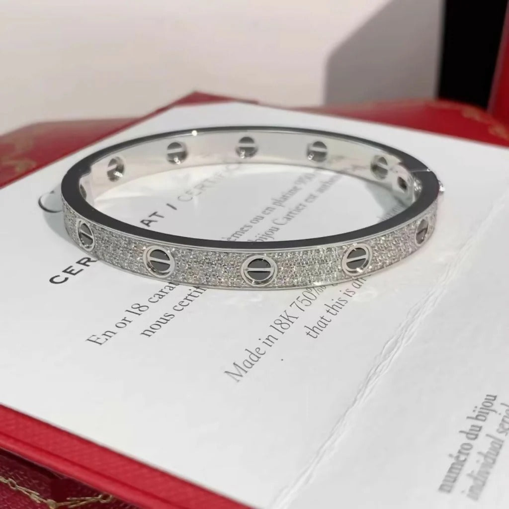 Cartier LOVE Collection Diamond-Paved Bracelet in 18K White Gold