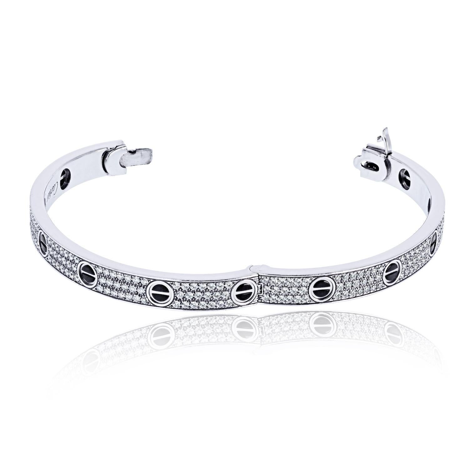 Cartier LOVE Collection Diamond-Paved Bracelet in 18K White Gold