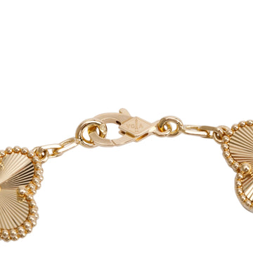 Van Cleef & Arpels Vintage Alhambra 5-Motif Guilloché Bracelet in 18K Yellow Gold