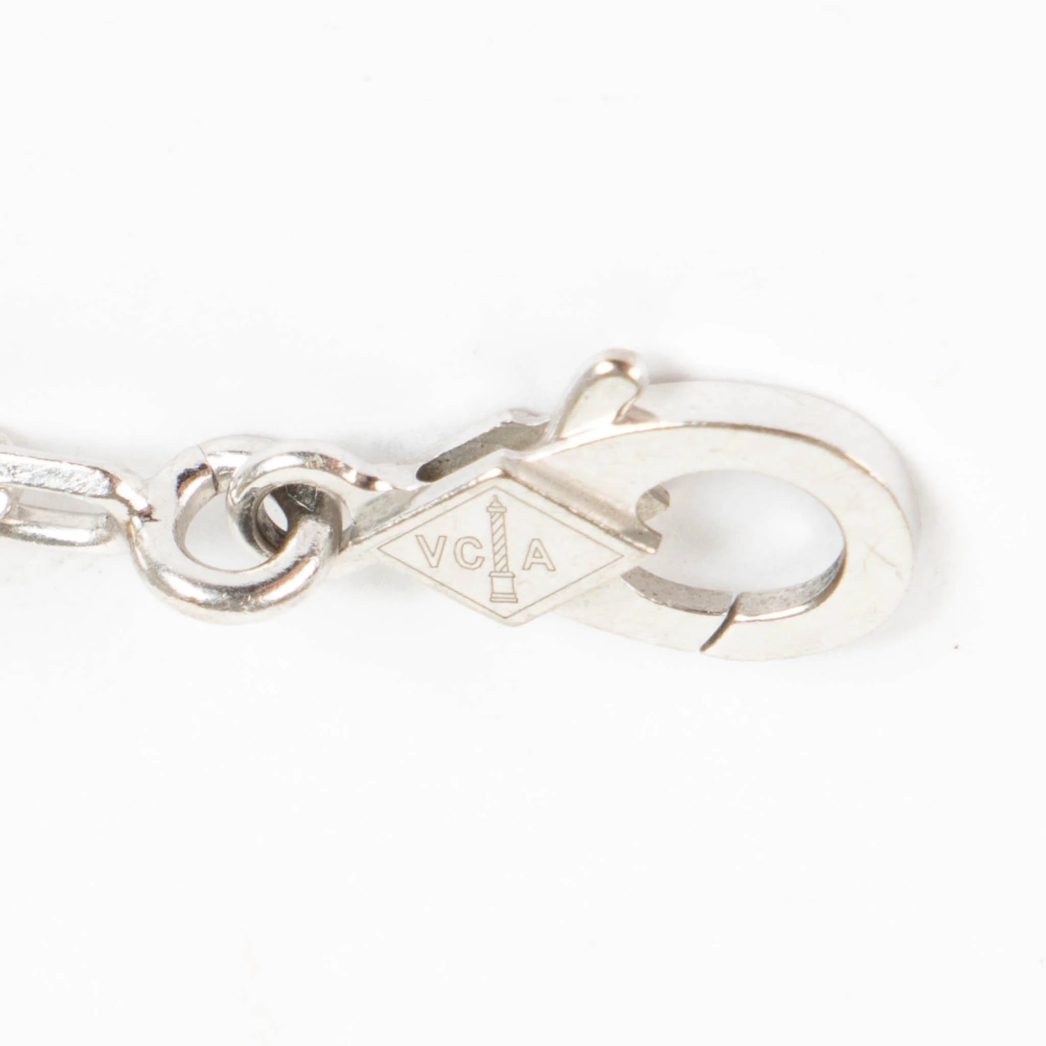 Van Cleef & Arpels Vintage Alhambra 5-Motif Guilloché Bracelet in 18K White Gold