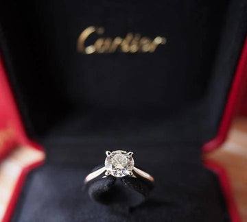 Cartier 1895 Solitaire Diamond Ring with Four-Prong Setting in Platinum