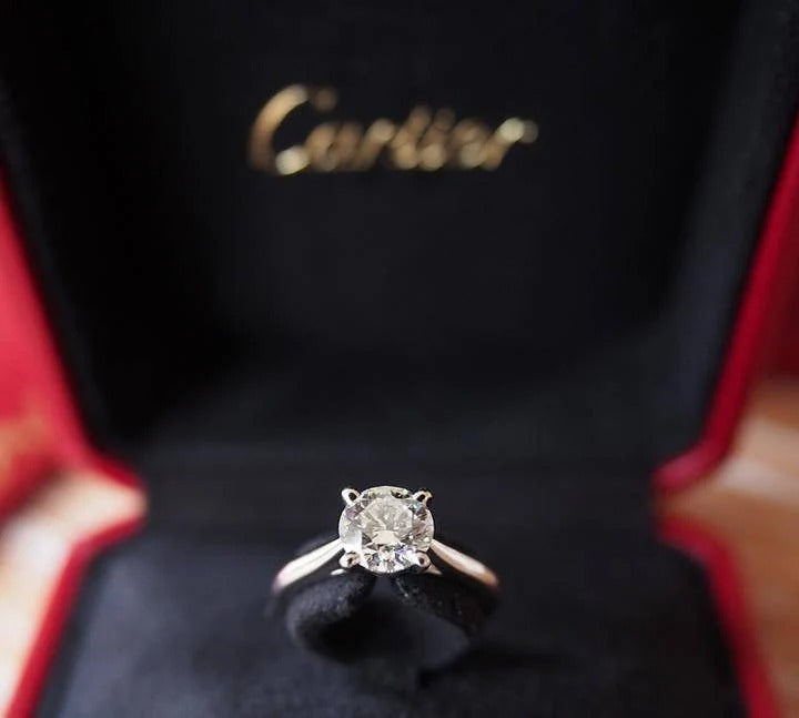 Cartier 1895 Solitaire Diamond Ring with Four-Prong Setting in Platinum