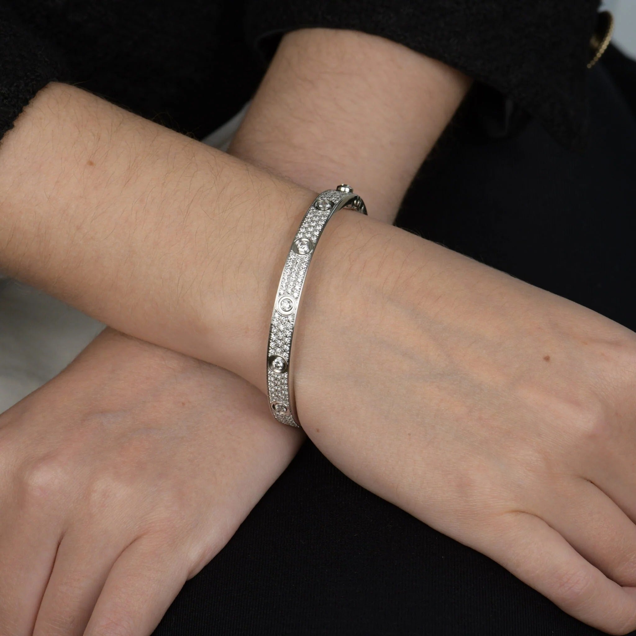 Cartier LOVE Collection Diamond-Paved Bracelet in 18K White Gold