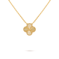 Van Cleef & Arpels Vintage Alhambra 18K Yellow Gold Guilloché Pendant Necklace