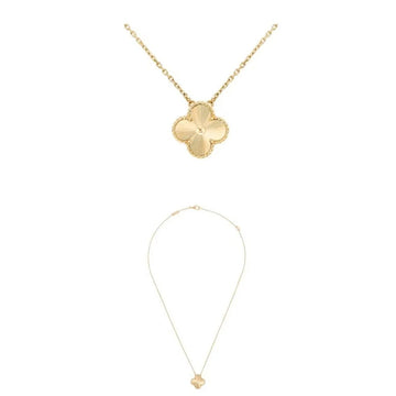 Van Cleef & Arpels Vintage Alhambra 18K Yellow Gold Guilloché Pendant Necklace