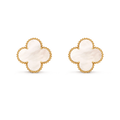 Van Cleef & Arpels Vintage Alhambra Medium Mother of Pearl Stud Earrings in 18K Yellow Gold