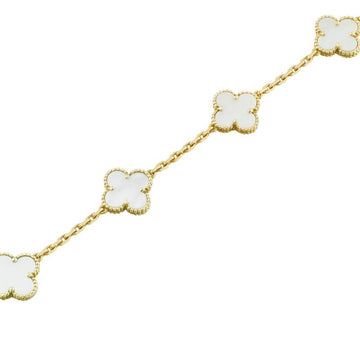 Van Cleef & Arpels Vintage Alhambra 5-Motif White Mother-of-Pearl Bracelet in 18K Yellow Gold