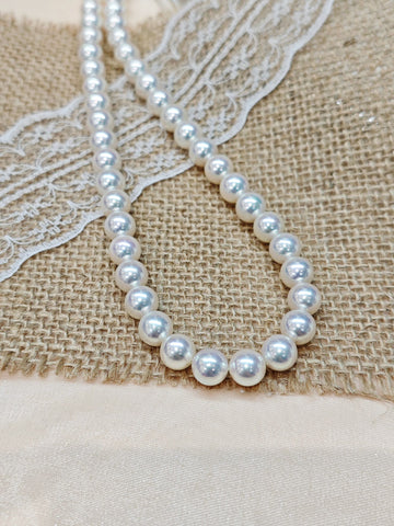 Akoya Hanadama 8.0–8.5 mm pearl necklace detail