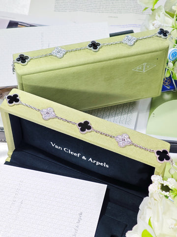 Van Cleef & Arpels Vintage Alhambra five-motif bracelet in brand box