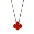 Pre-owned Van Cleef & Arpels Magic Alhambra collection rose gold 20mm Red Clover necklace